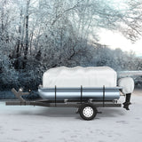 Boating Accessories: VEVOR Pontoon Boat Cover, Fit for 17\'-20\' Boat, Heavy Duty 600D Marine Grade Oxford Fabric, UV Resistant Waterproof Trailerable Boat Cover with 2 Support Poles and 7 Wind-Proof Straps, Gray