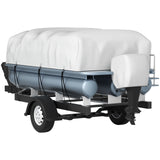 Boating Accessories: VEVOR Pontoon Boat Cover, Fit for 17\'-20\' Boat, Heavy Duty 600D Marine Grade Oxford Fabric, UV Resistant Waterproof Trailerable Boat Cover with 2 Support Poles and 7 Wind-Proof Straps, Gray