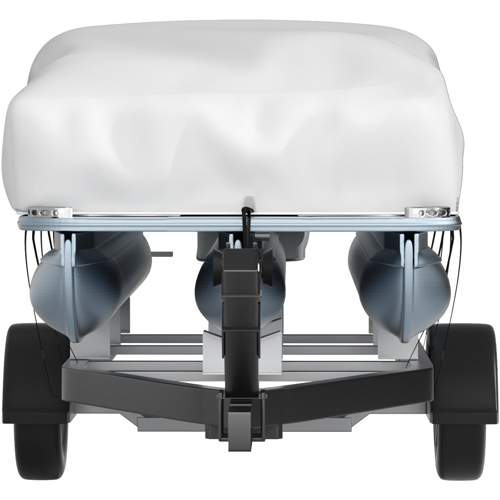 Boating Accessories: VEVOR Pontoon Boat Cover, Fit for 17\'-20\' Boat, Heavy Duty 600D Marine Grade Oxford Fabric, UV Resistant Waterproof Trailerable Boat Cover with 2 Support Poles and 7 Wind-Proof Straps, Gray
