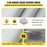 Boating Accessories: VEVOR Pontoon Boat Cover, Fit for 25\'-28\' Boat, Heavy Duty 600D Marine Grade Oxford Fabric, UV Resistant Waterproof Trailerable Boat Cover with 2 Support Poles and 7 Wind-Proof Straps, Gray