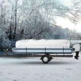 Boating Accessories: VEVOR Pontoon Boat Cover, Fit for 25\'-28\' Boat, Heavy Duty 600D Marine Grade Oxford Fabric, UV Resistant Waterproof Trailerable Boat Cover with 2 Support Poles and 7 Wind-Proof Straps, Gray