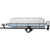 Boating Accessories: VEVOR Pontoon Boat Cover, Fit for 25\'-28\' Boat, Heavy Duty 600D Marine Grade Oxford Fabric, UV Resistant Waterproof Trailerable Boat Cover with 2 Support Poles and 7 Wind-Proof Straps, Gray