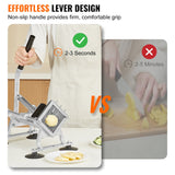 Gardening Tools: VEVOR Commercial Vegetable Slicer, 1/4 inch Fruit Slicer, Stainless Steel and Aluminum Alloy Vegetable Cutter Slicer Machine, Manual Slicer with Non-slip Feet, for Radishes, Onions, Potatoes, Lemons