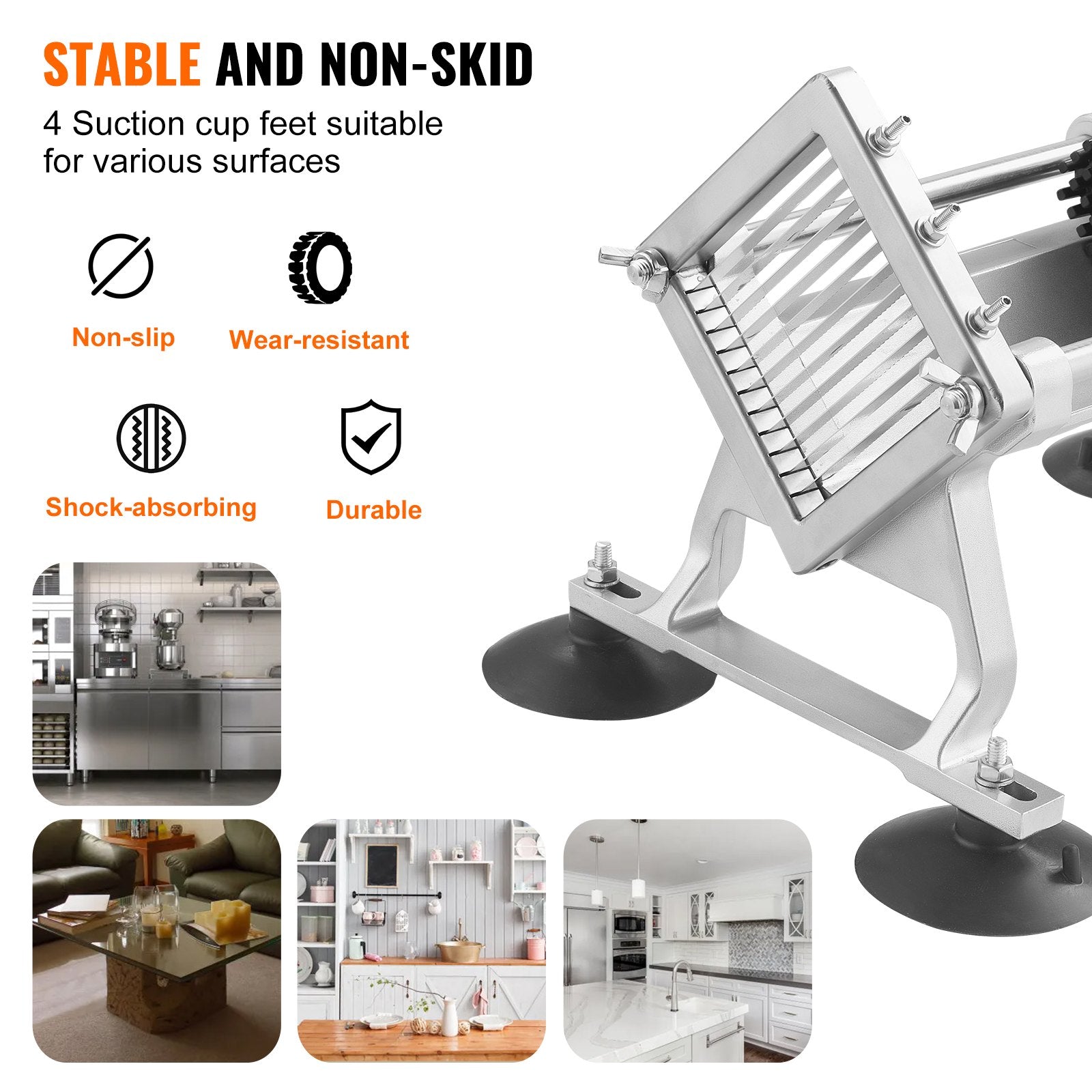 Gardening Tools: VEVOR Commercial Vegetable Slicer, 1/4 inch Fruit Slicer, Stainless Steel and Aluminum Alloy Vegetable Cutter Slicer Machine, Manual Slicer with Non-slip Feet, for Radishes, Onions, Potatoes, Lemons
