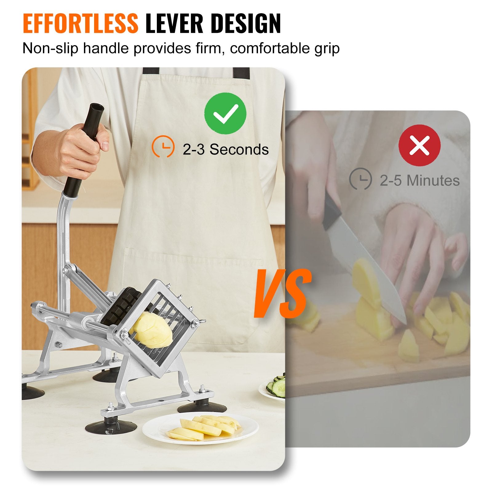 Gardening Tools: VEVOR Commercial Vegetable Slicer, 1/2 inch Fruit Slicer, Stainless Steel and Aluminum Alloy Vegetable Cutter Slicer Machine, Manual Slicer with Non-slip Feet, for Radishes, Onions, Potatoes, Lemons
