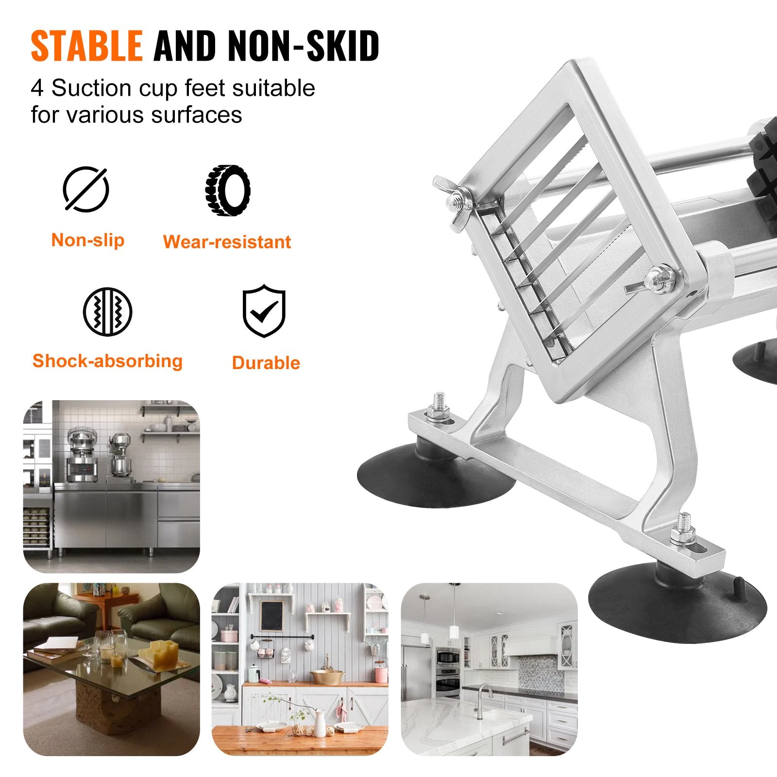 Gardening Tools: VEVOR Commercial Vegetable Slicer, 1/2 inch Fruit Slicer, Stainless Steel and Aluminum Alloy Vegetable Cutter Slicer Machine, Manual Slicer with Non-slip Feet, for Radishes, Onions, Potatoes, Lemons