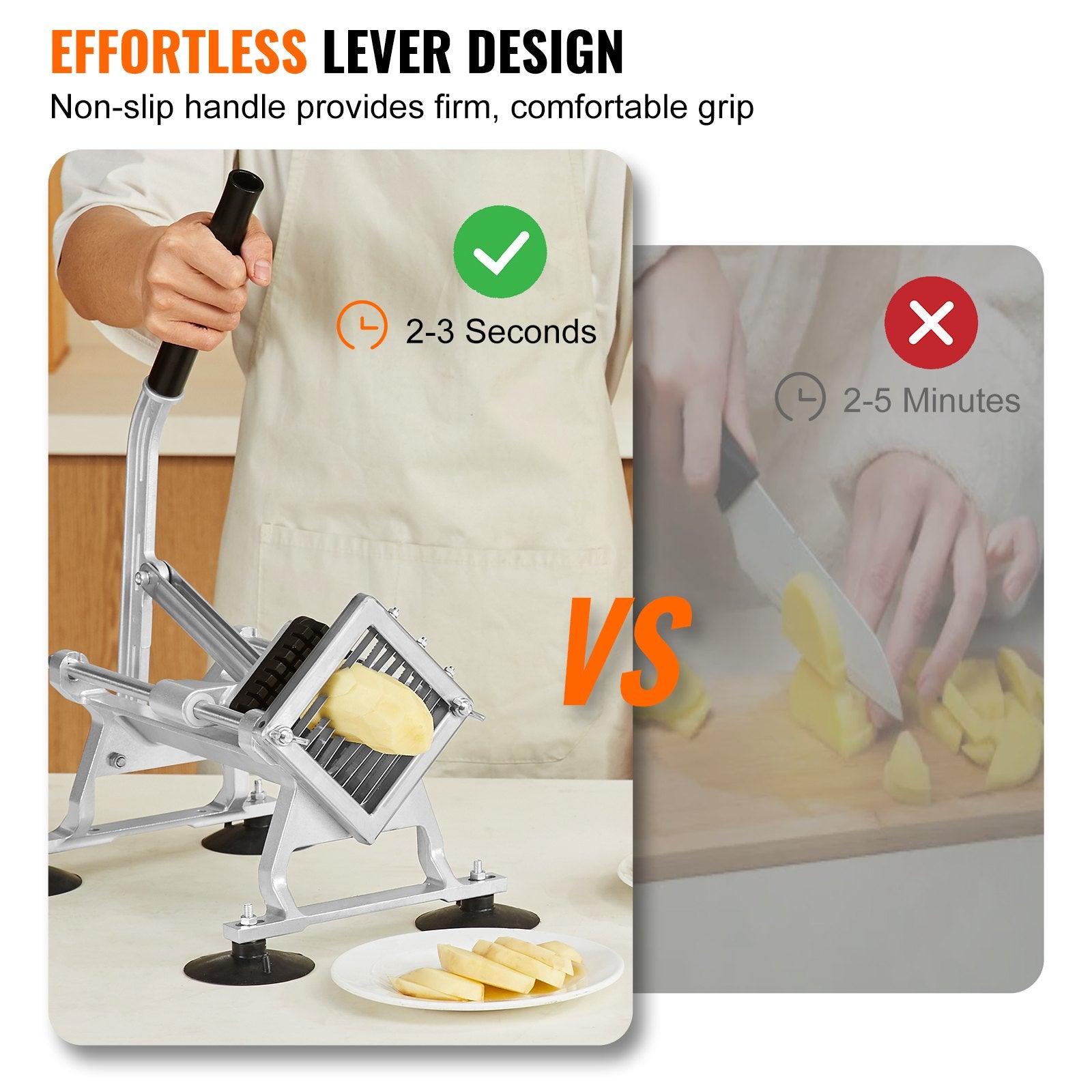 Gardening Tools: VEVOR Commercial Vegetable Slicer, 3/8 inch Fruit Slicer, Stainless Steel and Aluminum Alloy Vegetable Cutter Slicer Machine, Manual Slicer with Non-slip Feet, for Radishes, Onions, Potatoes, Lemons