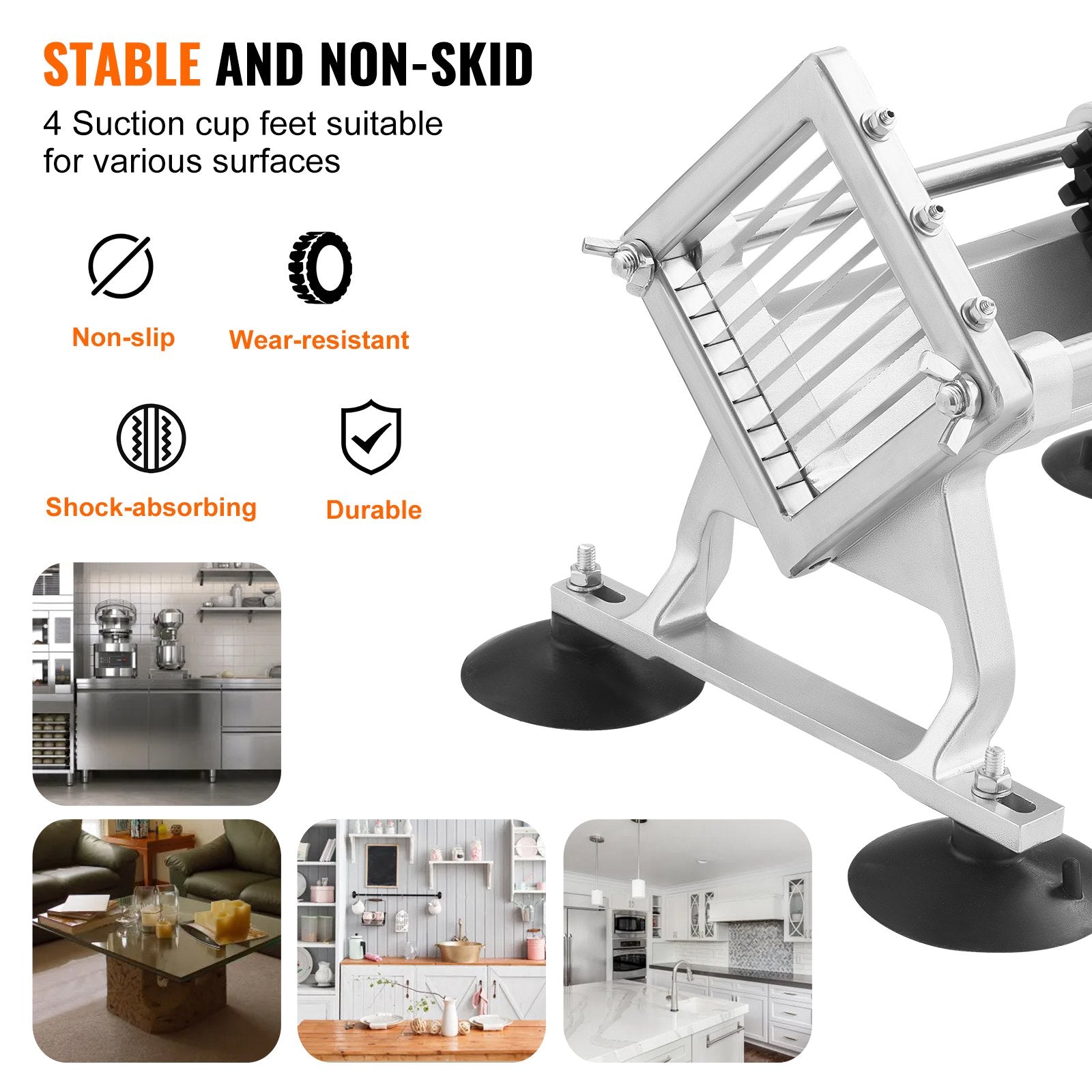 Gardening Tools: VEVOR Commercial Vegetable Slicer, 3/8 inch Fruit Slicer, Stainless Steel and Aluminum Alloy Vegetable Cutter Slicer Machine, Manual Slicer with Non-slip Feet, for Radishes, Onions, Potatoes, Lemons