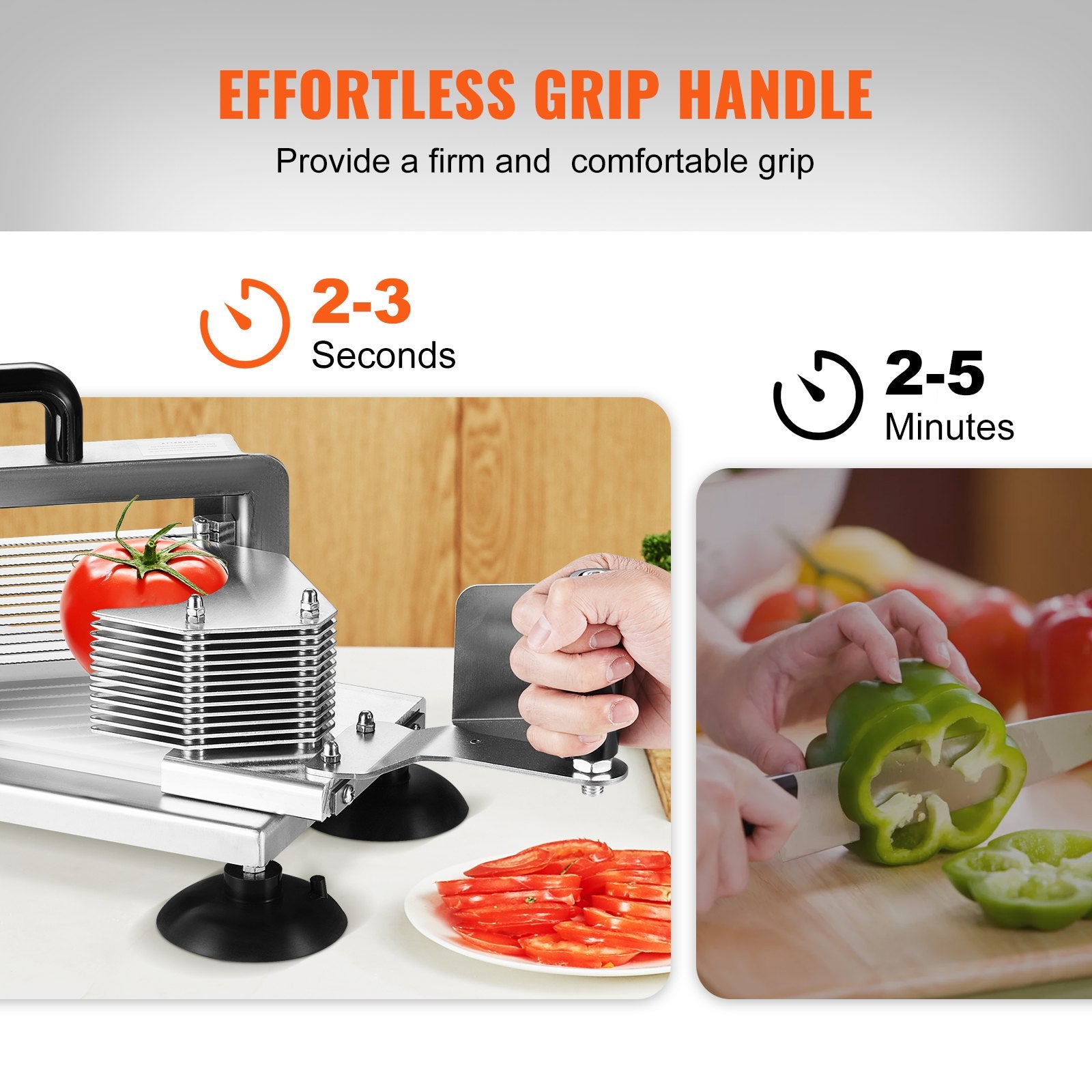 Gardening Tools: VEVOR Commercial Tomato Slicer, 1/4"+3/8"+3/16" Tomato Cutter Slicer, Stainless Steel Heavy Duty Tomato Slicer Machine, Manual Tomato Slicer with Non-slip Feet, Cutting Tomatoes, Cucumbers, Bananas