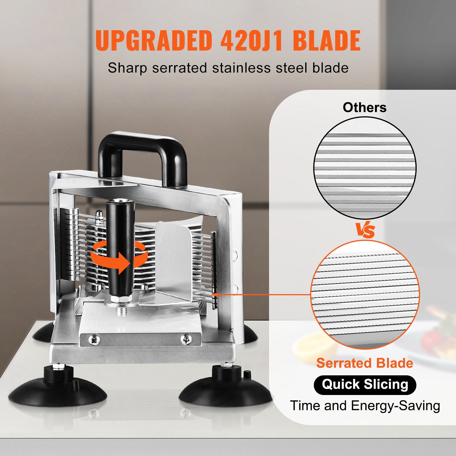Gardening Tools: VEVOR Commercial Tomato Slicer, 1/4"+3/8"+3/16" Tomato Cutter Slicer, Stainless Steel Heavy Duty Tomato Slicer Machine, Manual Tomato Slicer with Non-slip Feet, Cutting Tomatoes, Cucumbers, Bananas