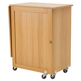 Room Dividers: VEVOR Folding Sewing Table with Lockable Wheels Shelves Trays Door Wood Color