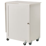 Room Dividers: VEVOR Folding Sewing Table with Lockable Wheels Storage Shelves Trays Door White