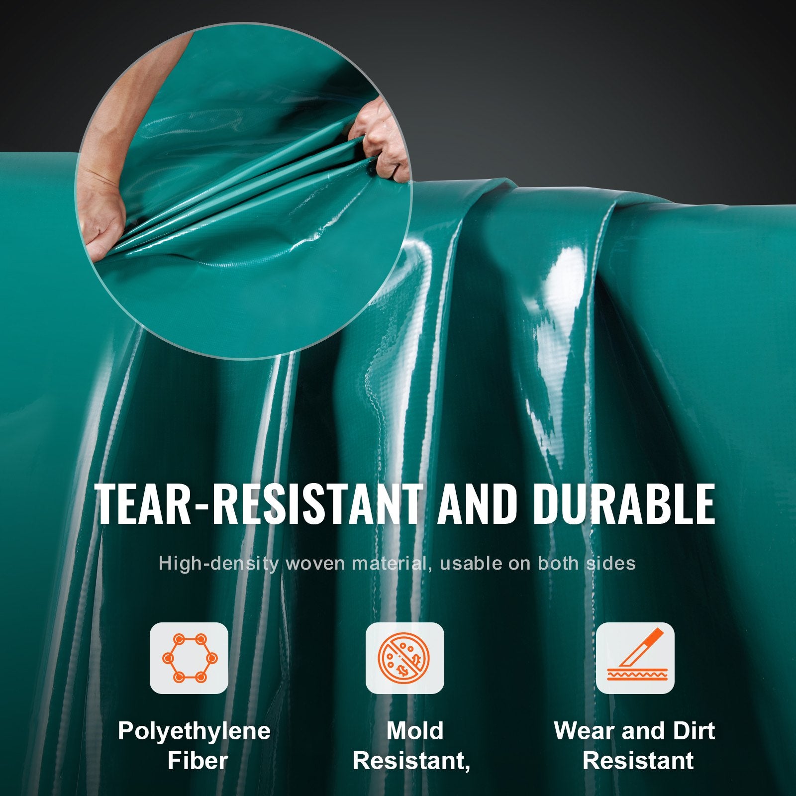 Caravan Accessories: VEVOR PVC Waterproof Tarp, 16.5 x 29.5 ft Heavy Duty PVC Tarpaulin, Tear-Proof and Weather-Proof, with Grommets and Reinforced Edges for Canopy Boat RV Tent Shelter Trailer Truck Cover, Green