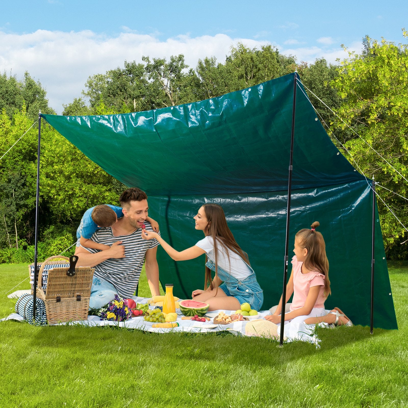 Caravan Accessories: VEVOR PVC Waterproof Tarp, 16.5 x 29.5 ft Heavy Duty PVC Tarpaulin, Tear-Proof and Weather-Proof, with Grommets and Reinforced Edges for Canopy Boat RV Tent Shelter Trailer Truck Cover, Green