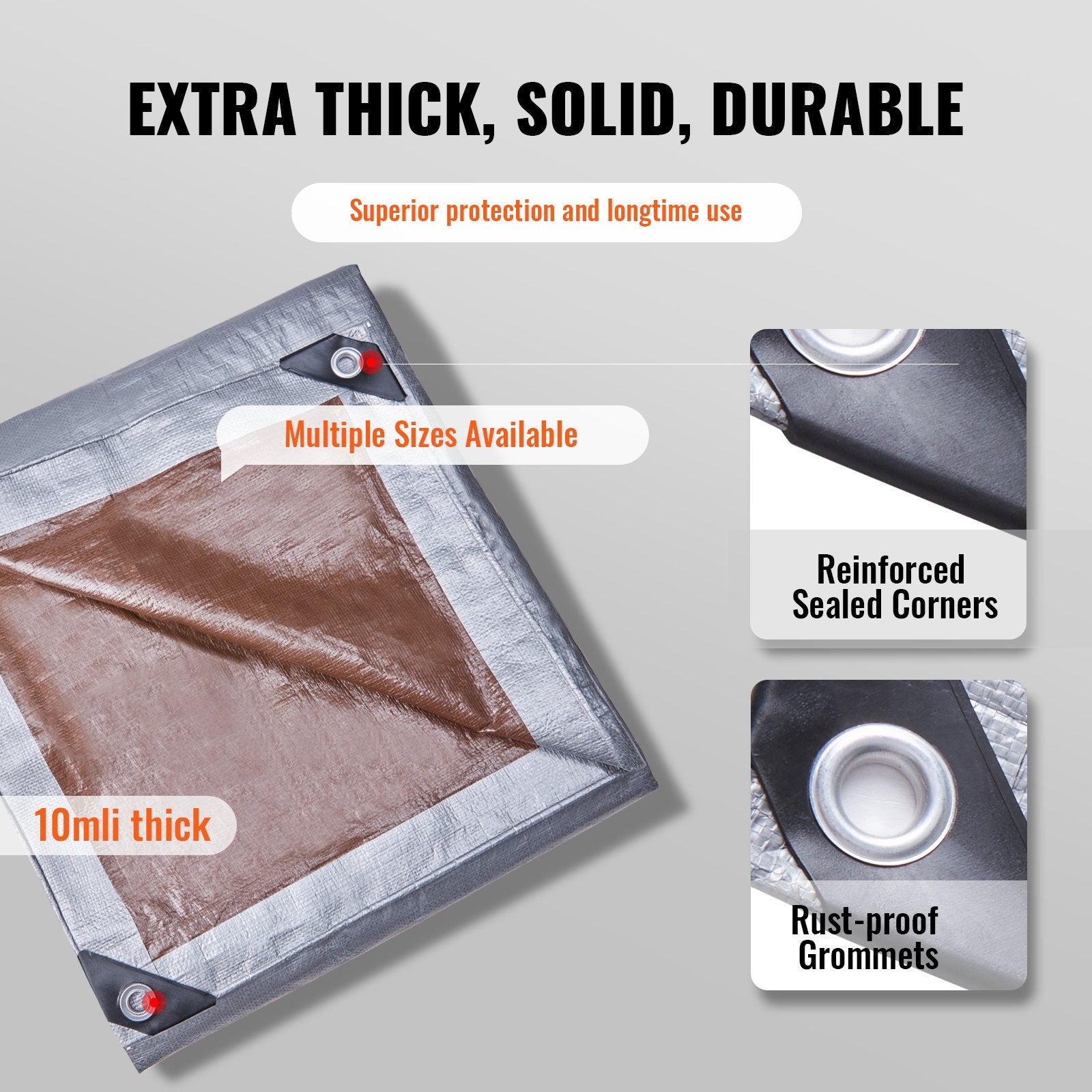 Caravan Accessories: VEVOR Tarp Waterproof Tarpaulin 20 x 30 ft 10 Mil Plastic Poly Tear UV Resistant