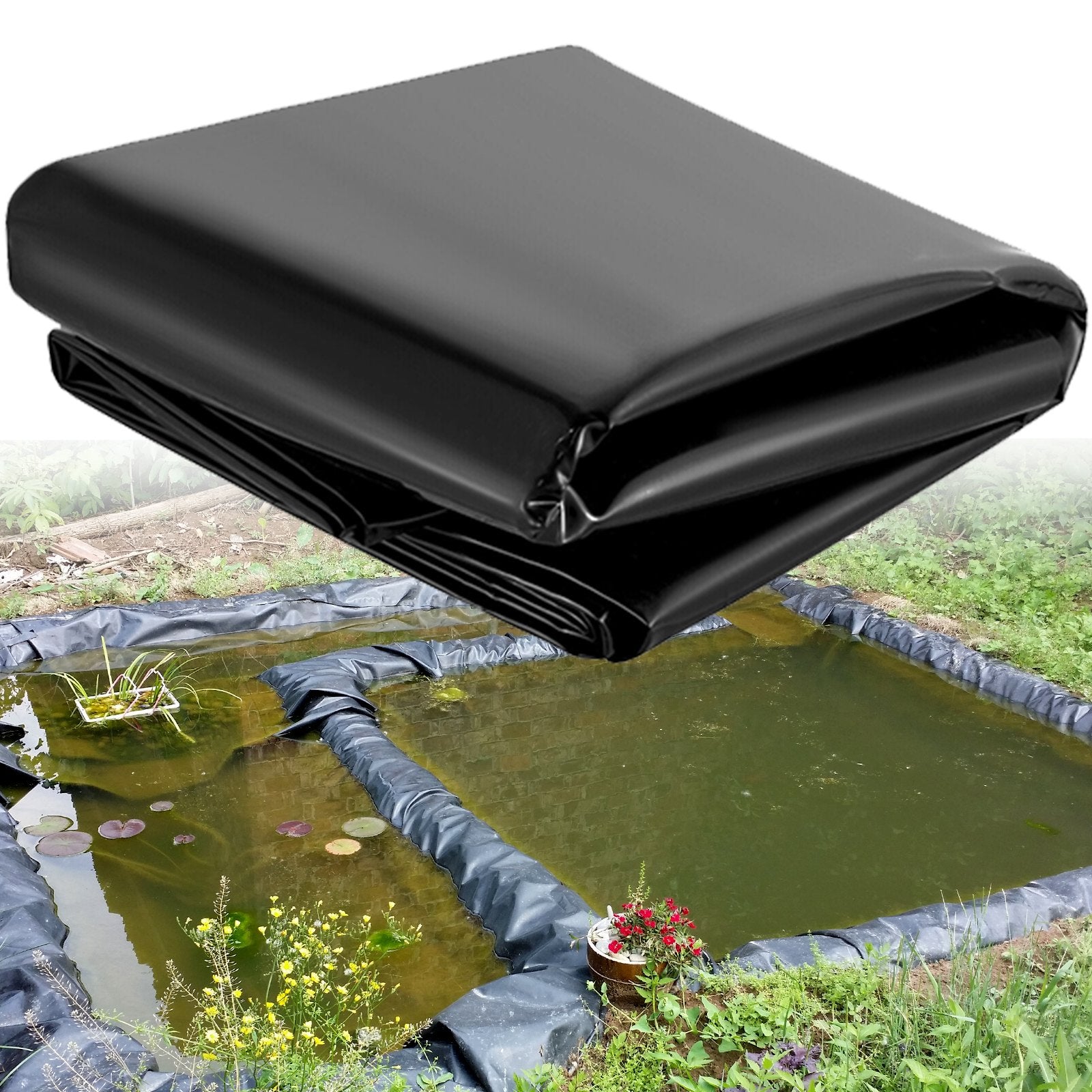 Swimming Pools: VEVOR LLDPE Pond Liner 15x20 ft, Pond Liner 20 Mil, Fish Pond Liners for Waterfall, Pond and Fish Ponds