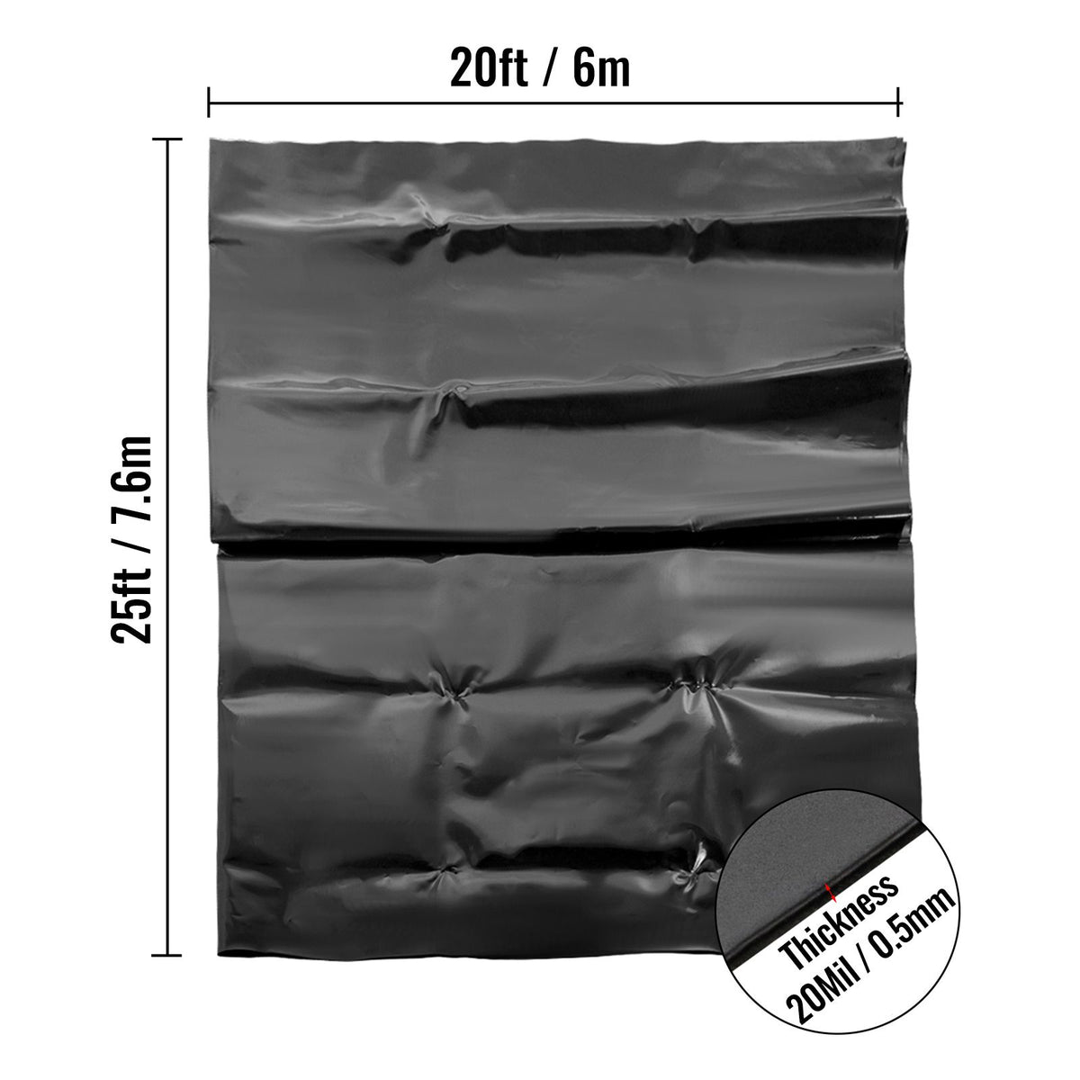 LLDPE Pond Liner 20x25 ft, Pond Liner 20 Mil, Fish Pond Liners for Waterfall, Pond and Fish Ponds