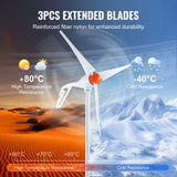Gardening Tools: VEVOR 500W Wind Turbine Generator, 12V Wind Turbine Kit, 3-Blade Wind Power Generator with Anemometer, MPPT Controller & Adjustable Windward Direction, Suitable for Home, Farm, RVs, Boats