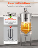 Free Weights: VEVOR Stainless Steel Conical Fermenter, 8 Gal/30L Home Brewing Fermenation Tank, Brew Bucket Fermentor with Conical Bottom, 3 Adjustable Legs, Lid, Handle & Thermometer, for Wine, Beer Fermentation