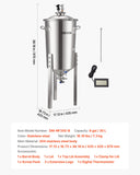 Free Weights: VEVOR Stainless Steel Conical Fermenter, 8 Gal/30L Home Brewing Fermenation Tank, Brew Bucket Fermentor with Conical Bottom, 3 Adjustable Legs, Lid, Handle & Thermometer, for Wine, Beer Fermentation