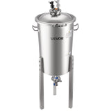 Free Weights: VEVOR Stainless Steel Conical Fermenter, 8 Gal/30L Home Brewing Fermenation Tank, Brew Bucket Fermentor with Conical Bottom, 3 Adjustable Legs, Lid, Handle & Thermometer, for Wine, Beer Fermentation