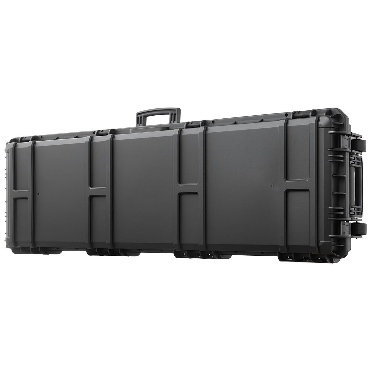 Hard Rifle Case, Lockable Rifle Case with Pre-cut Foams, 1320 mm Gun Storage with Wheels, Heavy Duty IP67 Waterproof & Dustproof Pistol Storage Cases for Rifles, Shotguns, Airsoft Guns, Black