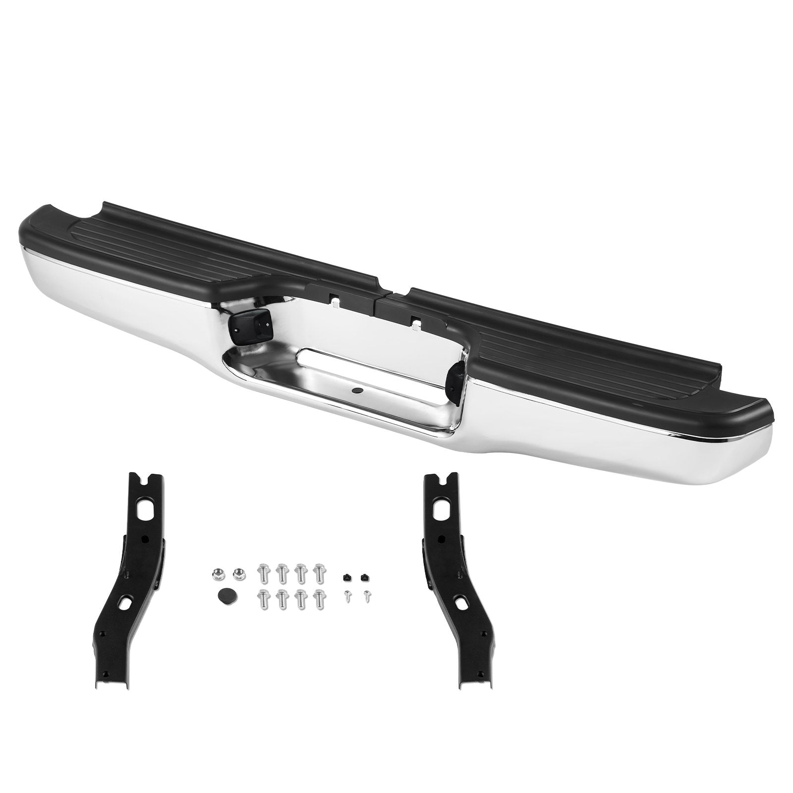 Automotive Parts: VEVOR Rear Step Bumper Chrome Steel Bumper Assembly for 1995-2004-Toyota Tacoma