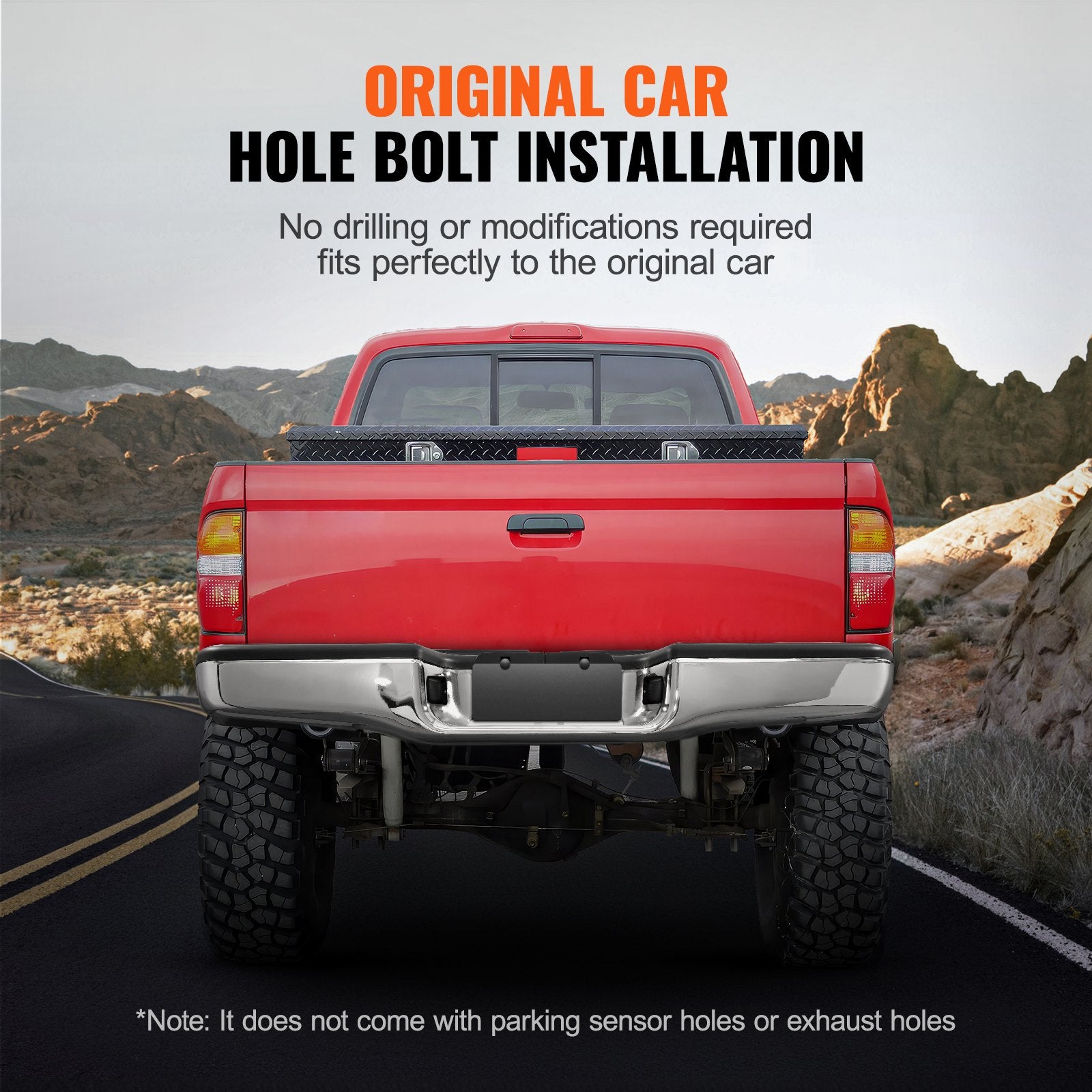 Automotive Parts: VEVOR Rear Step Bumper Chrome Steel Bumper Assembly for 1995-2004-Toyota Tacoma