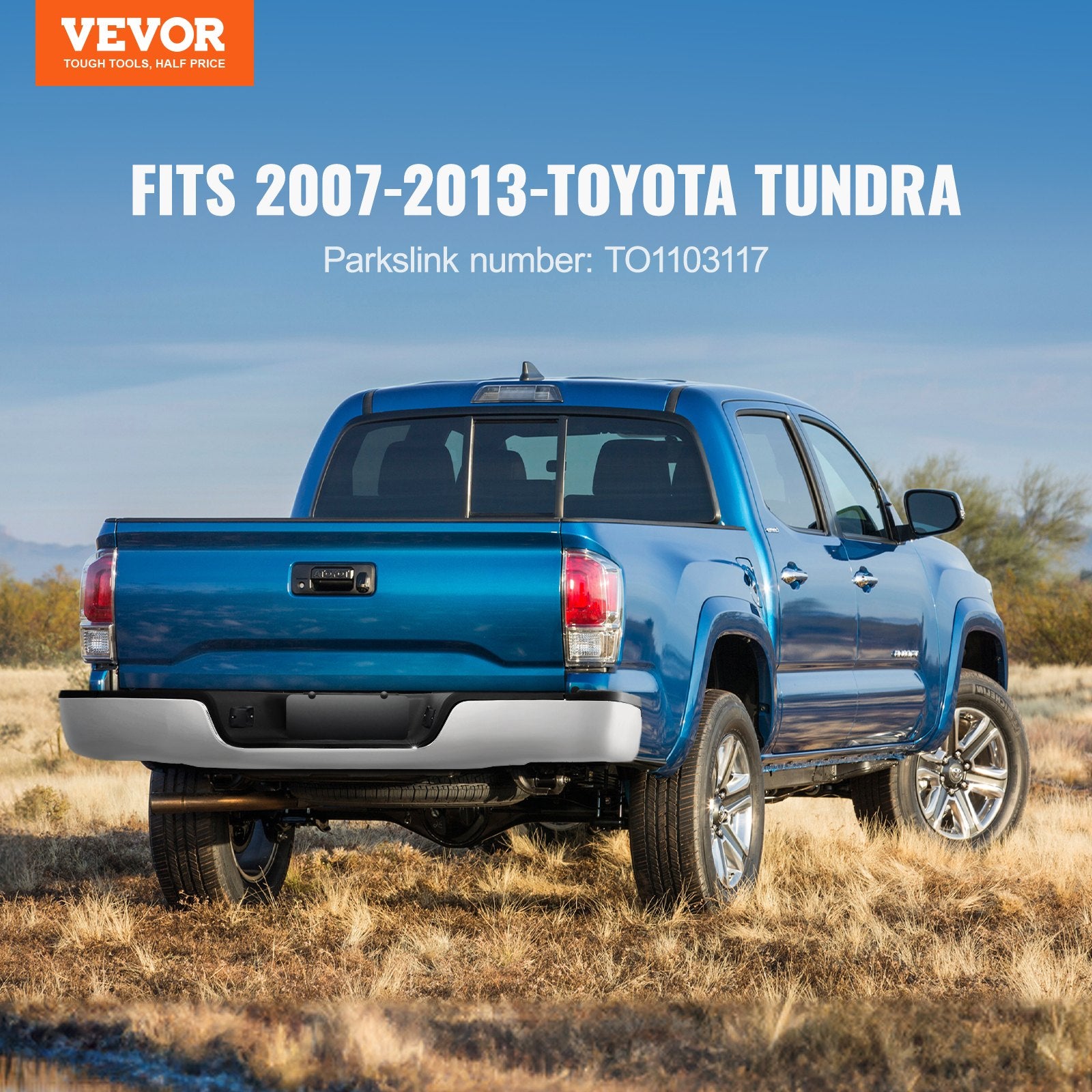 Automotive Parts: VEVOR Rear Step Bumper Chrome Steel Bumper Assembly for 2007-2013-Toyota Tundra