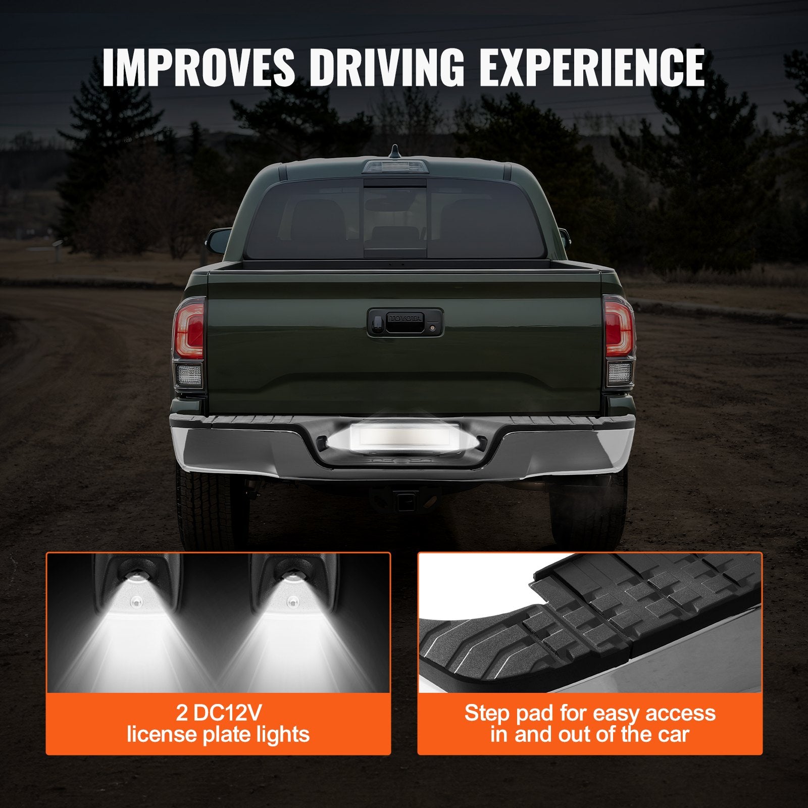 Automotive Parts: VEVOR Rear Step Bumper Chrome Steel Bumper Assembly for 2007-2013-Toyota Tundra