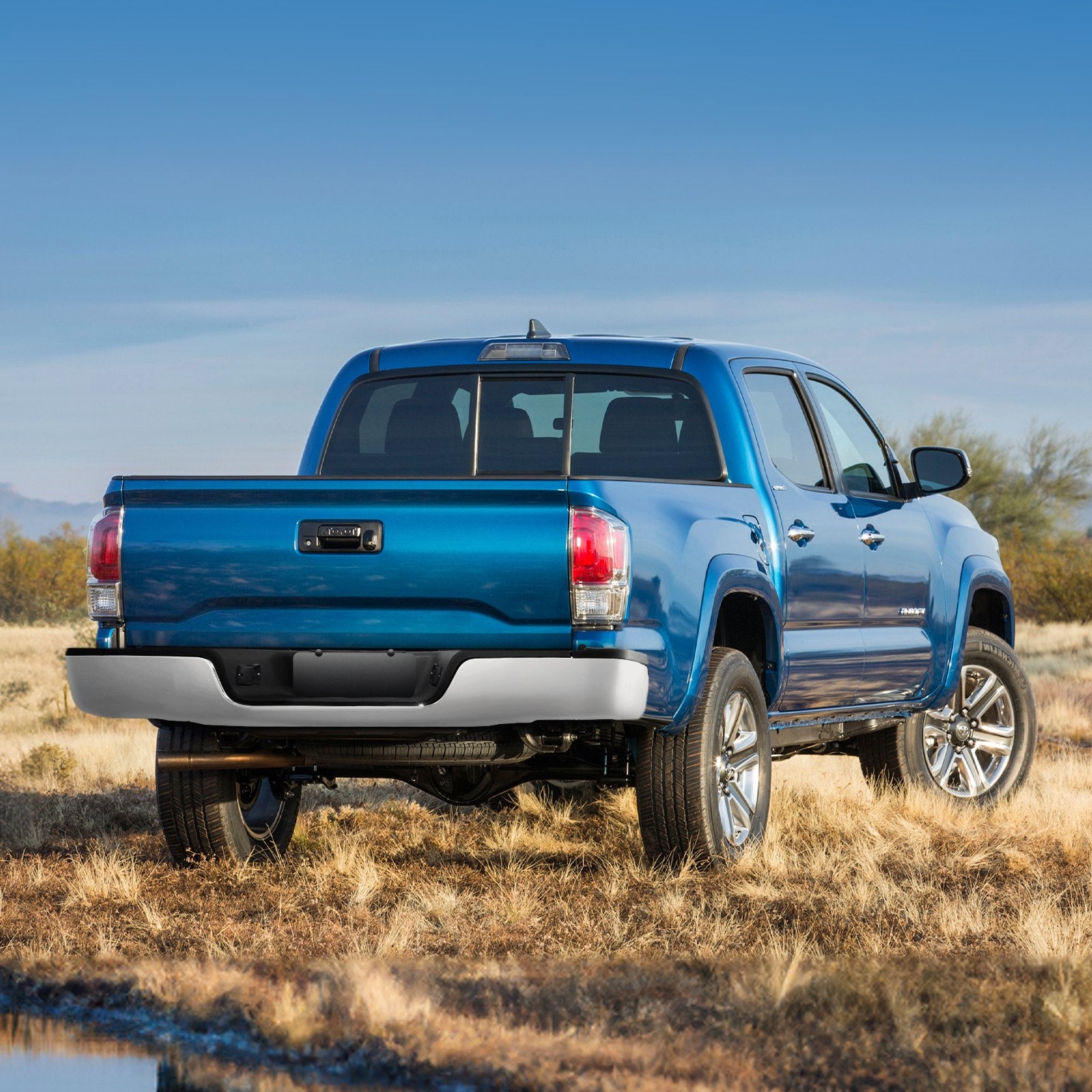 Automotive Parts: VEVOR Rear Step Bumper Chrome Steel Bumper Assembly for 2007-2013-Toyota Tundra