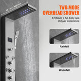 Shower Accessories: VEVOR Shower Panel System, 6 Shower Modes, LED & Screen Hydroelectricity Shower Panel Tower, Rainfall, Waterfall, 8 Massage Jets, Tub Spout, Handheld Shower, Stainless Steel Wall-Mounted Shower Set