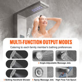 Shower Accessories: VEVOR Shower Panel System, 6 Shower Modes, LED & Screen Hydroelectricity Shower Panel Tower, Rainfall, Waterfall, 8 Massage Jets, Tub Spout, Handheld Shower, Stainless Steel Wall-Mounted Shower Set