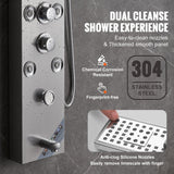 Shower Accessories: VEVOR Shower Panel System, 6 Shower Modes, LED & Screen Hydroelectricity Shower Panel Tower, Rainfall, Waterfall, 8 Massage Jets, Tub Spout, Handheld Shower, Stainless Steel Wall-Mounted Shower Set