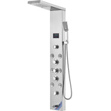 Shower Accessories: VEVOR Shower Panel System, 6 Shower Modes, LED & Screen Hydroelectricity Shower Panel Tower, Rainfall, Waterfall, 8 Massage Jets, Tub Spout, Handheld Shower, Stainless Steel Wall-Mounted Shower Set
