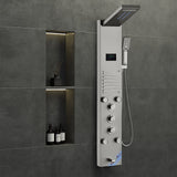 Shower Heads & Screens: VEVOR Shower Panel System, 6 Shower Modes, LED & Screen Hydroelectricity Shower Panel Tower, Rainfall, Waterfall, 5 Massage Jets, Tub Spout, Handheld Shower, Stainless Steel Wall-Mounted Shower Set