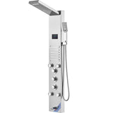 Shower Heads & Screens: VEVOR Shower Panel System, 6 Shower Modes, LED & Screen Hydroelectricity Shower Panel Tower, Rainfall, Waterfall, 5 Massage Jets, Tub Spout, Handheld Shower, Stainless Steel Wall-Mounted Shower Set
