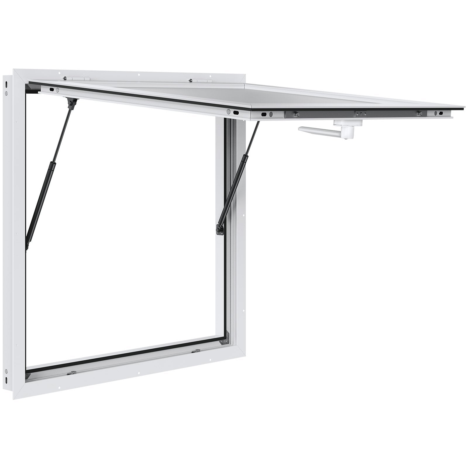 Canopies & Gazebos: VEVOR Concession Window 91x91cm, Aluminum Alloy Food Truck Service Window with Awning Door & Drag Hook, Up to 85 Degrees Stand Serving Window for Food Trucks Concession Trailers, Glass Not Included