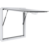 Canopies & Gazebos: VEVOR Concession Window 91x91cm, Aluminum Alloy Food Truck Service Window with Awning Door & Drag Hook, Up to 85 Degrees Stand Serving Window for Food Trucks Concession Trailers, Glass Not Included