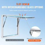 Canopies & Gazebos: VEVOR Concession Window 91x91cm, Aluminum Alloy Food Truck Service Window with Awning Door & Drag Hook, Up to 85 Degrees Stand Serving Window for Food Trucks Concession Trailers, Glass Not Included