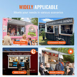 Canopies & Gazebos: VEVOR Concession Window 91x91cm, Aluminum Alloy Food Truck Service Window with Awning Door & Drag Hook, Up to 85 Degrees Stand Serving Window for Food Trucks Concession Trailers, Glass Not Included