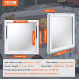 Canopies & Gazebos: VEVOR Concession Window 91x91cm, Aluminum Alloy Food Truck Service Window with Awning Door & Drag Hook, Up to 85 Degrees Stand Serving Window for Food Trucks Concession Trailers, Glass Not Included