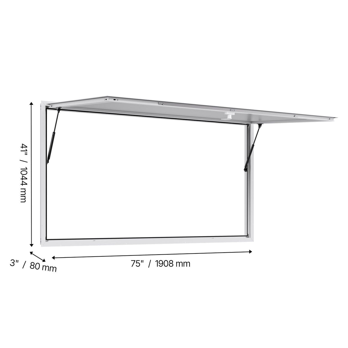 Concession Window 188x102cm, Aluminum Alloy Frame Service Window for Food Truck, Up to 85 Degrees Stand Serving Window with Awning Door and Drag Hook, Rainwater Resistant for Concession Trailer