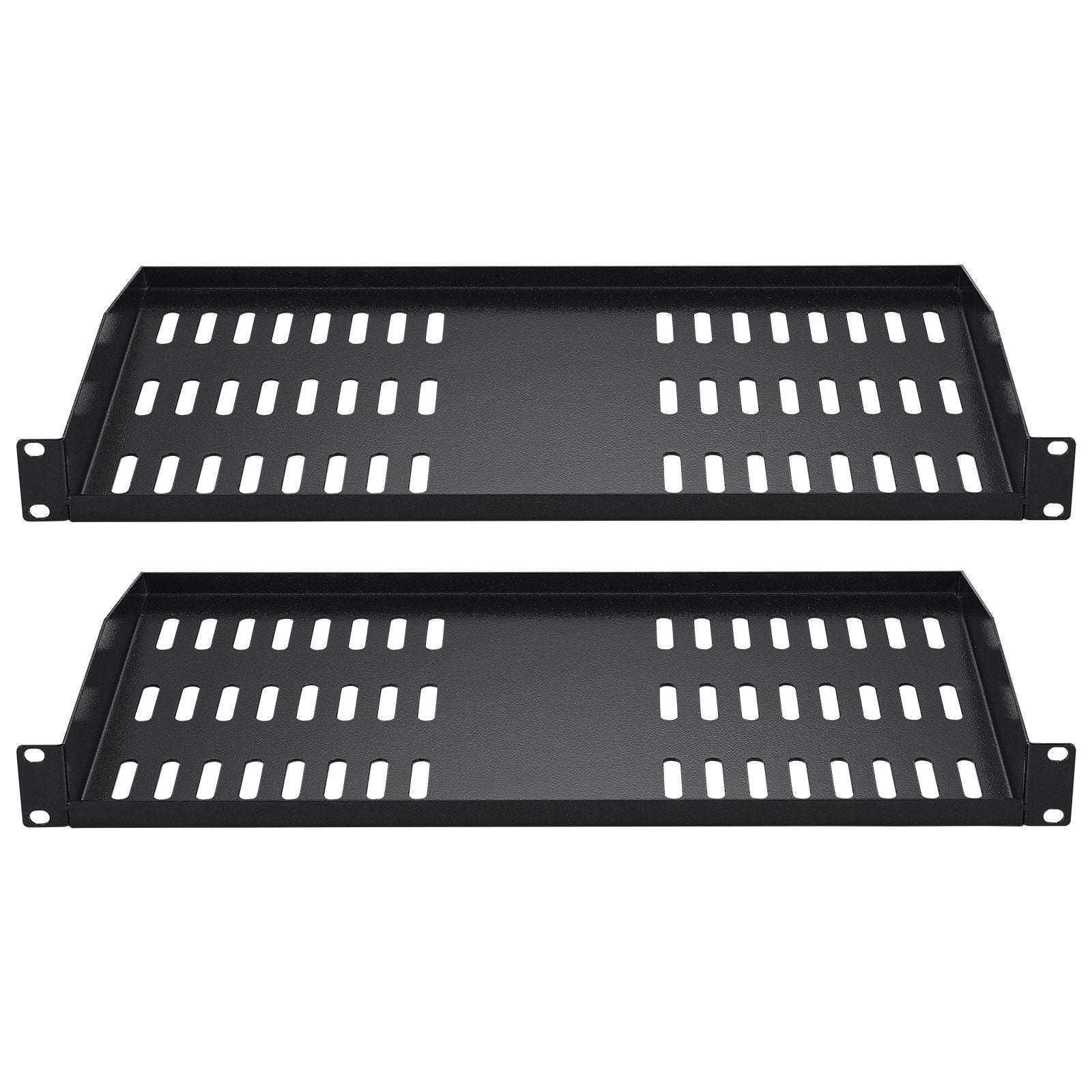 Audio Accessories: VEVOR 2PCS 1U Server Rack Shelf, 254mm Depth, 22.68kg Max Load Capacity Vented Cantilever or Wall Mount Rack Mount Shelf with Tray, Good Air Circulation for 482.6mm Network Cabinet or Equipment Rack