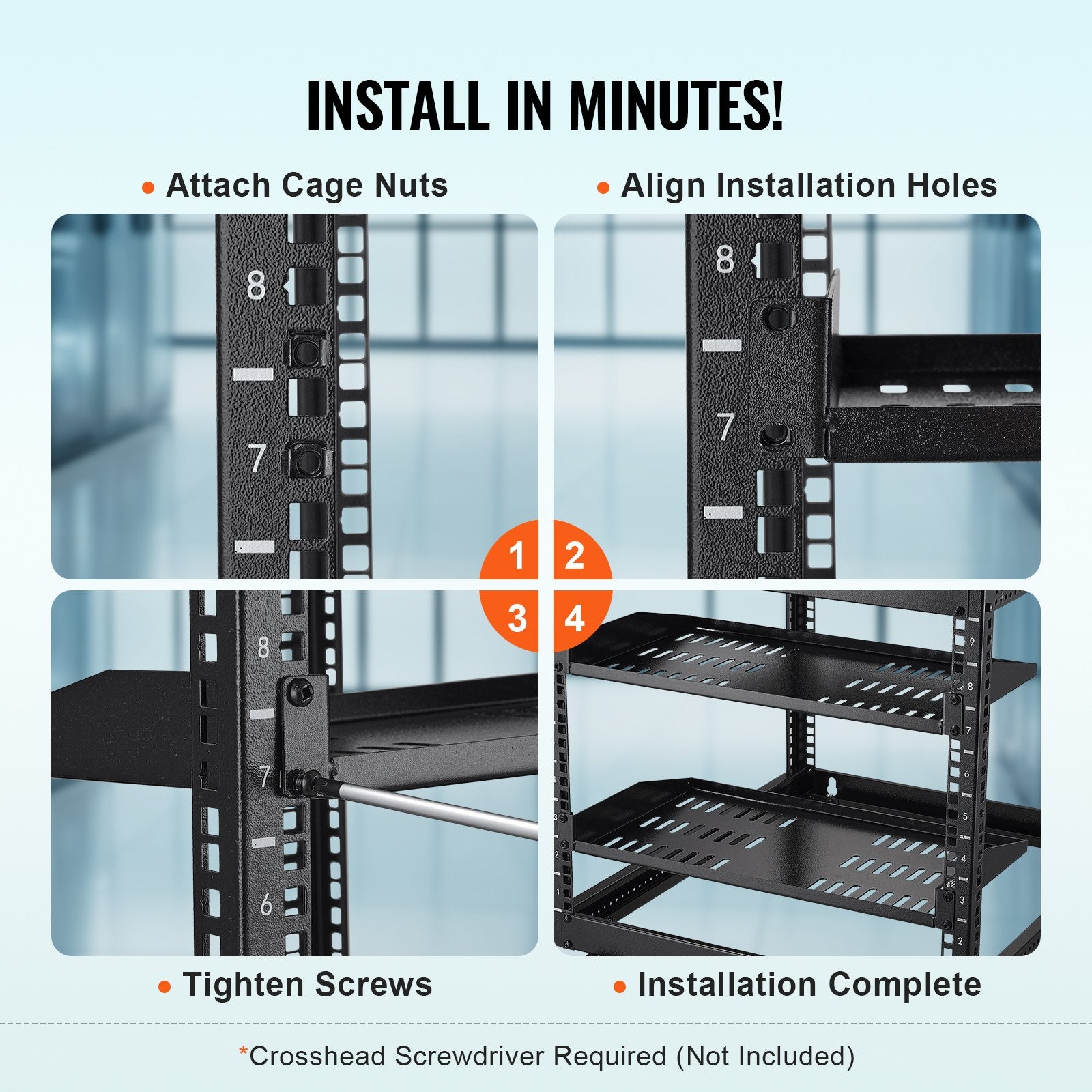 Audio Accessories: VEVOR 2PCS 1U Server Rack Shelf, 254mm Depth, 22.68kg Max Load Capacity Vented Cantilever or Wall Mount Rack Mount Shelf with Tray, Good Air Circulation for 482.6mm Network Cabinet or Equipment Rack