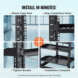Audio Accessories: VEVOR 2PCS 1U Server Rack Shelf, 254mm Depth, 22.68kg Max Load Capacity Vented Cantilever or Wall Mount Rack Mount Shelf with Tray, Good Air Circulation for 482.6mm Network Cabinet or Equipment Rack