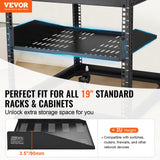 Kitchen & Bathroom DIY: VEVOR 2U Server Rack Shelf 16"/406 mm Depth Vented Rack Mount Shelf with Tray