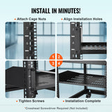 Kitchen & Bathroom DIY: VEVOR 2U Server Rack Shelf 16"/406 mm Depth Vented Rack Mount Shelf with Tray