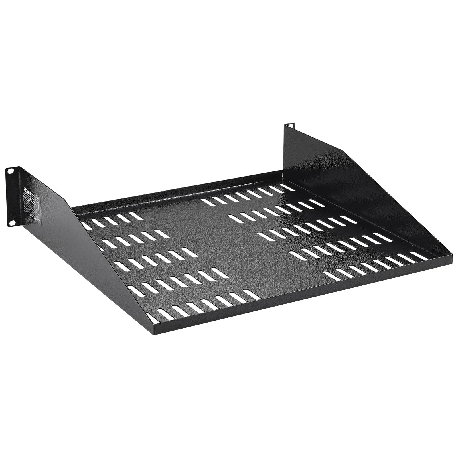Kitchen & Bathroom DIY: VEVOR 2U Server Rack Shelf 16"/406 mm Depth Vented Rack Mount Shelf with Tray