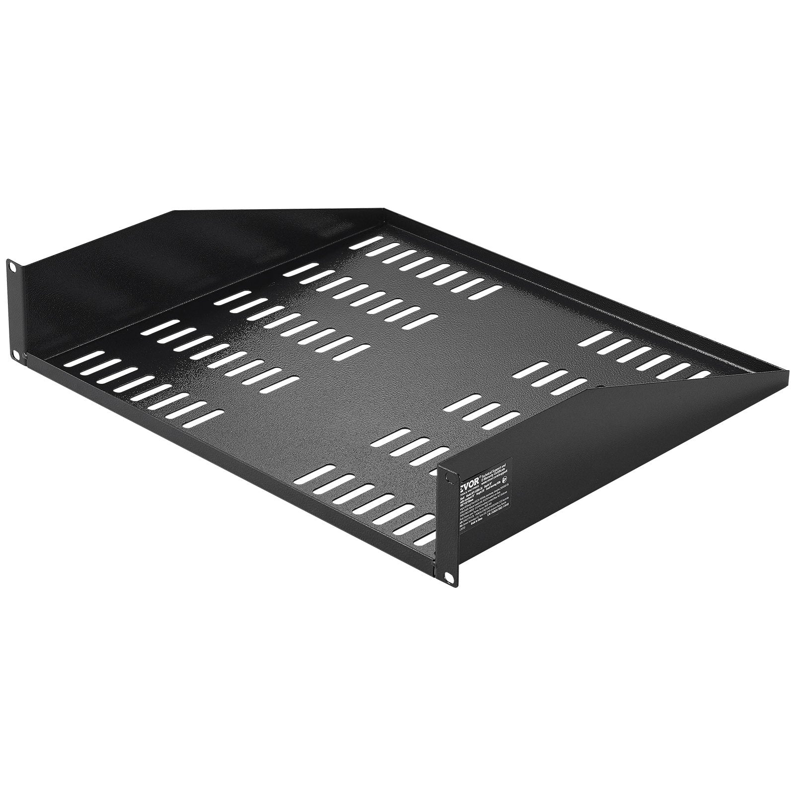 Kitchen & Bathroom DIY: VEVOR 2U Server Rack Shelf 16"/406 mm Depth Vented Rack Mount Shelf with Tray